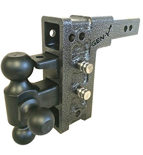 GenY 524 2" 15,000 lb Drop Hitch,Pintle/Ball Mount Combo Hitch,Tri-Ball Mount,Adjustable Pintle/Lunette