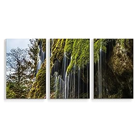 3 Piece Canvas Wall Art Waterfall in...