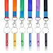 SUBANG 12 Pcs Hiking Camping Aluminum Emergency Whistles Survival Whistle with Lanyards, 6 Colors