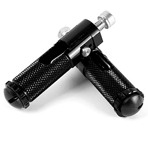 New arrival Motorcycle CNC Universal Foot Rest Footrests Folding Foot Pegs Rear Set For Honda Kawasaki KTM Ducati Suzuki Yamaha (Black)
