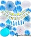 UpwardBaby Baby Shower Decorations For Boy | Complete Boy Decoration Set | Kit Includes Baby Shower Banners Its A Boy Balloons Lanterns Poms Poms Fans And Decor Tassels | Makes For The Perfect Party