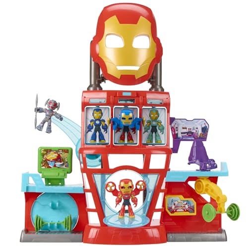 Hasbro Marvel Iron Man e i Suoi Fantastici Amici, playset elettronico Iron Quarters per Bambini e Bambine