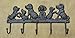 Lulu Decor Cast Iron 5 Dog Key Hooks, Ideal for Dog Lovers Heavy Duty Hooks, Decorative Hooks - Wall Mount Leash Holder for Wall Storage - Stylish Key Holder (Antique Black)