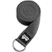 REEHUT Yoga Strap 8ft with Ebook - Durable Polyester Cotton Exercise Straps w/Adjustable D-Ring Buckle for Stretching, General Fitness, Flexibility and Physical Therapy Grey