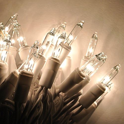 20 Clear Christmas mini lights - white wire,craft lights, wreaths, bottles