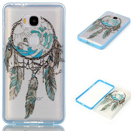 Huawei 5X Honor Phone Case,Huawei GR5 Protective Cover,Huawei Honor 5X Hybrid Case,TPU Outer Case Soft Silicone Back Cover for Huawei X5 Honor Protector,Sea and Wind chimes