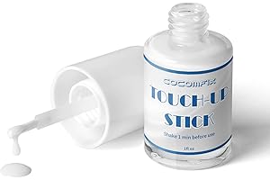 cocomfix Multi-Surface White Touch Up Paint. Interior and Exterior House Paint. For Walls, Doors, Cabinets, Wood, Paneling and Furniture, 1 Fl Oz (Matte White)