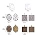 Glarks 48-Pieces Oval and Square Pendant Trays with Glass Cabochon Dome Tiles Clear Cameo for Crafting DIY Jewelry Making, 24 Sets