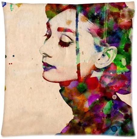 Mark Fashion Custom Audrey Hepburn Art Throw Pillow Covers 18 x 18 Pillowcase Cover