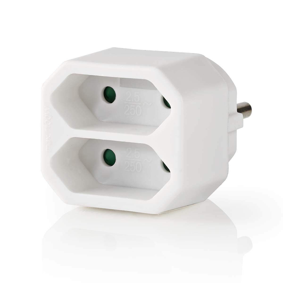 Nedis Socket Splitter 2 Sockets Euro Connector