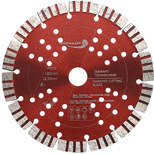 PRODIAMANT Turbo Diamant-Trennscheibe Beton 180mm x 22,23 mm Segmenthöhe 12mm