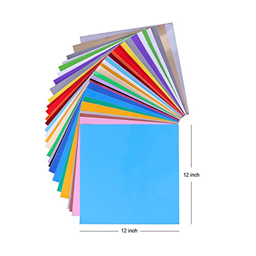 Adhesive Vinyl Sheets 12'' X 12'' Premium Permanent Glossy Self Vinyl
