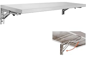 SWOTCATER Concession Shelf 48" L x 12" W, Stainless Steel Folding Serving Food Shelf, Drop Down Wall Mount Shelving for Concession Windows