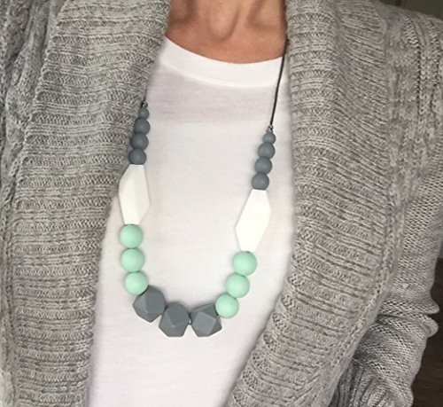 Image 3 - The Original Baby Teething Necklace for Mom, Silicone Teething Beads, 100% BPA Free (Gray, Mint, White, Gray)