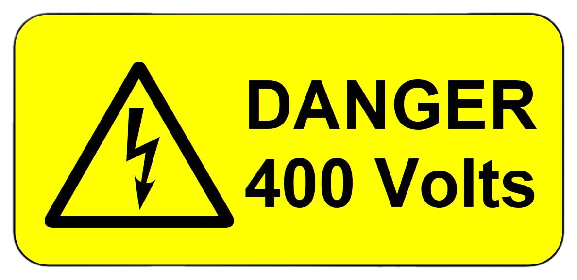 Danger 400 Volts Warning Labels (500 Labels)