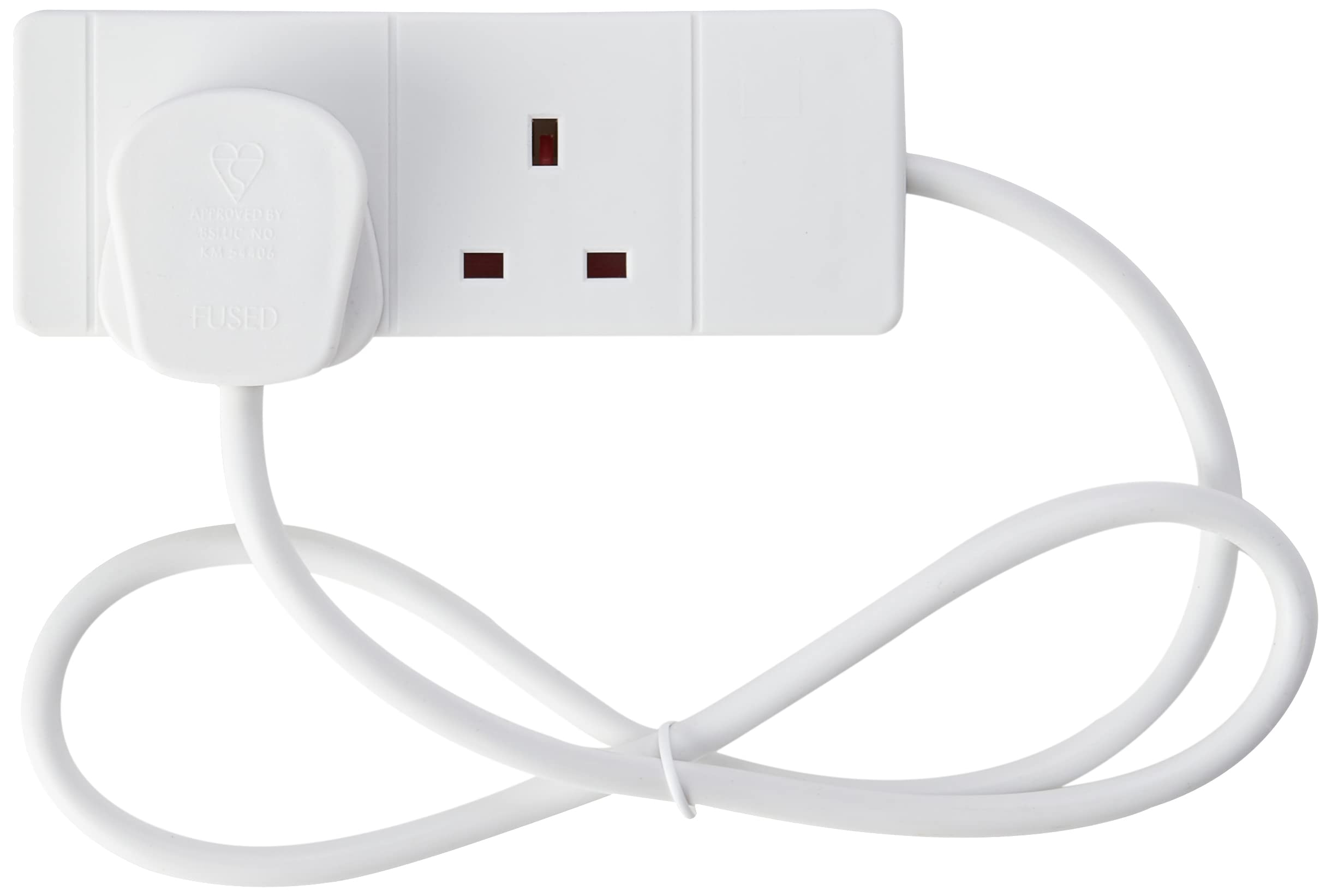 pro elec PEL00899 2 Gang 1 m Extension Lead Cable - White