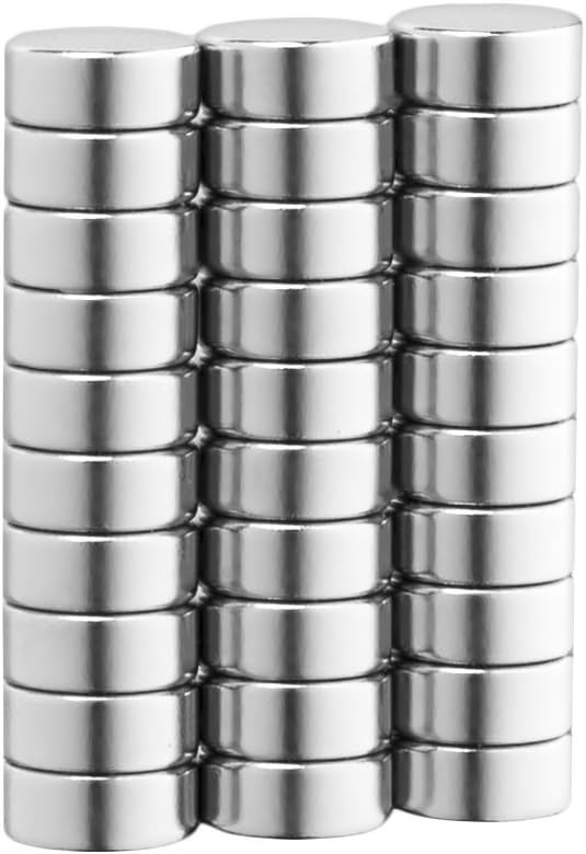 BYKES 30 Neodymium Super Strong Extremely Powerful Rare Earth Refrigerator Magnets 5/16" x 1/8" Inch Thick Disc N48