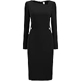 Hobemty Women's Funeral Wear to Work Dress Long Sleeve 2025 Pencil Dress for Women