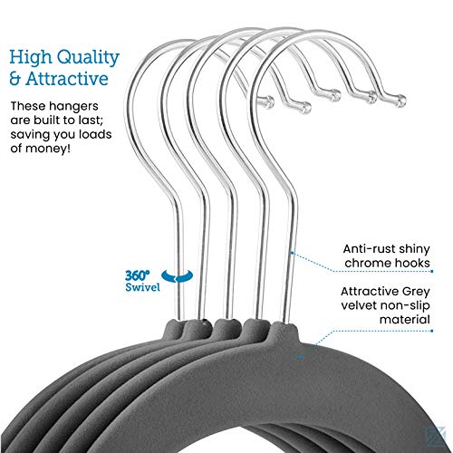 image for Zober Premium Quality Space Saving Velvet Hangers Strong and Durable H