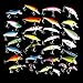 APG 30pcs 3D Eyes & Bright Color Crankbait Assorted Fishing Lures Spinner Baits Fish Hooks Tackle