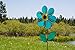 In the Breeze 2743 — 19-inch Teal Sunflower Wind Spinner with Leaves — Colorful Flower for Yard and Garden