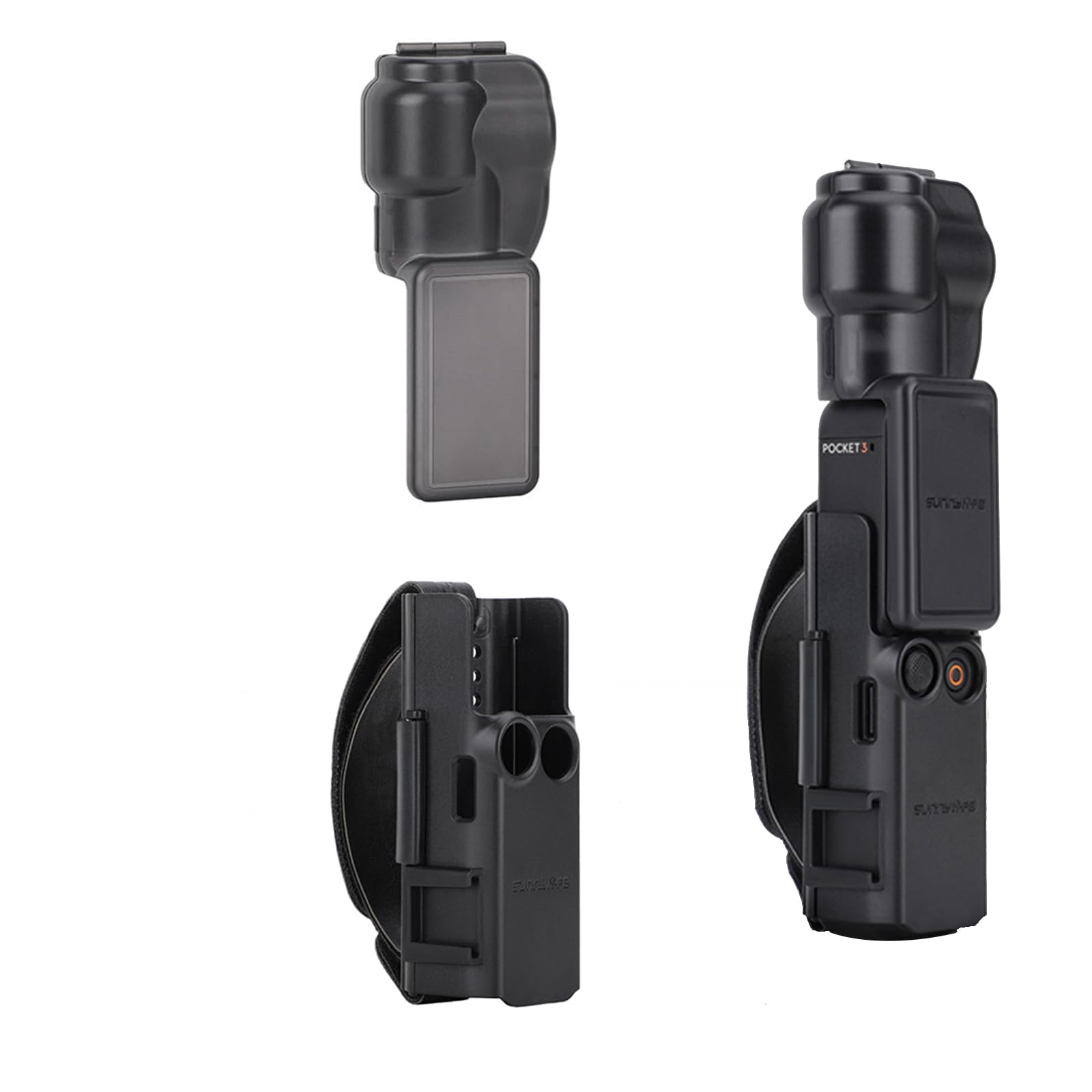 LICHIFIT Gimbal Lens Screen Protective Cover + Expansion Handle Grip with Anti-Falling Hand Strap for DJI OSMO Pocket 3 Handheld Camera