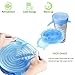 Silicone Stretch Lids BPA Free Reusable 7 pack Silicon Lids overs Food Saver Covers Various Sizes for Keeping Food Fresh, Bowls, Bottles,Pots Cans, Cups, Platters, Dishes,Jars, Oven, Microwave (Blue)