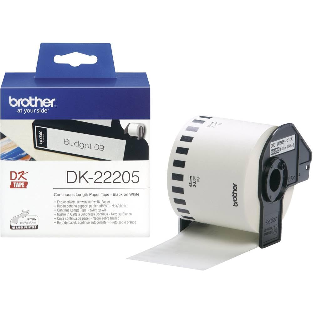 Brother DK-22205 - Black on white - Roll (6.2 cm x 30.5 m) thermal paper - for Brother QL-1050, 1060, 500, 550, 560, 570, 580, 600, 650, 700, 710, 720, 820