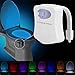 Colorful Sensor Toilet Bowl Night Light, Waterproof Toilet Seat 8 Colors Changing