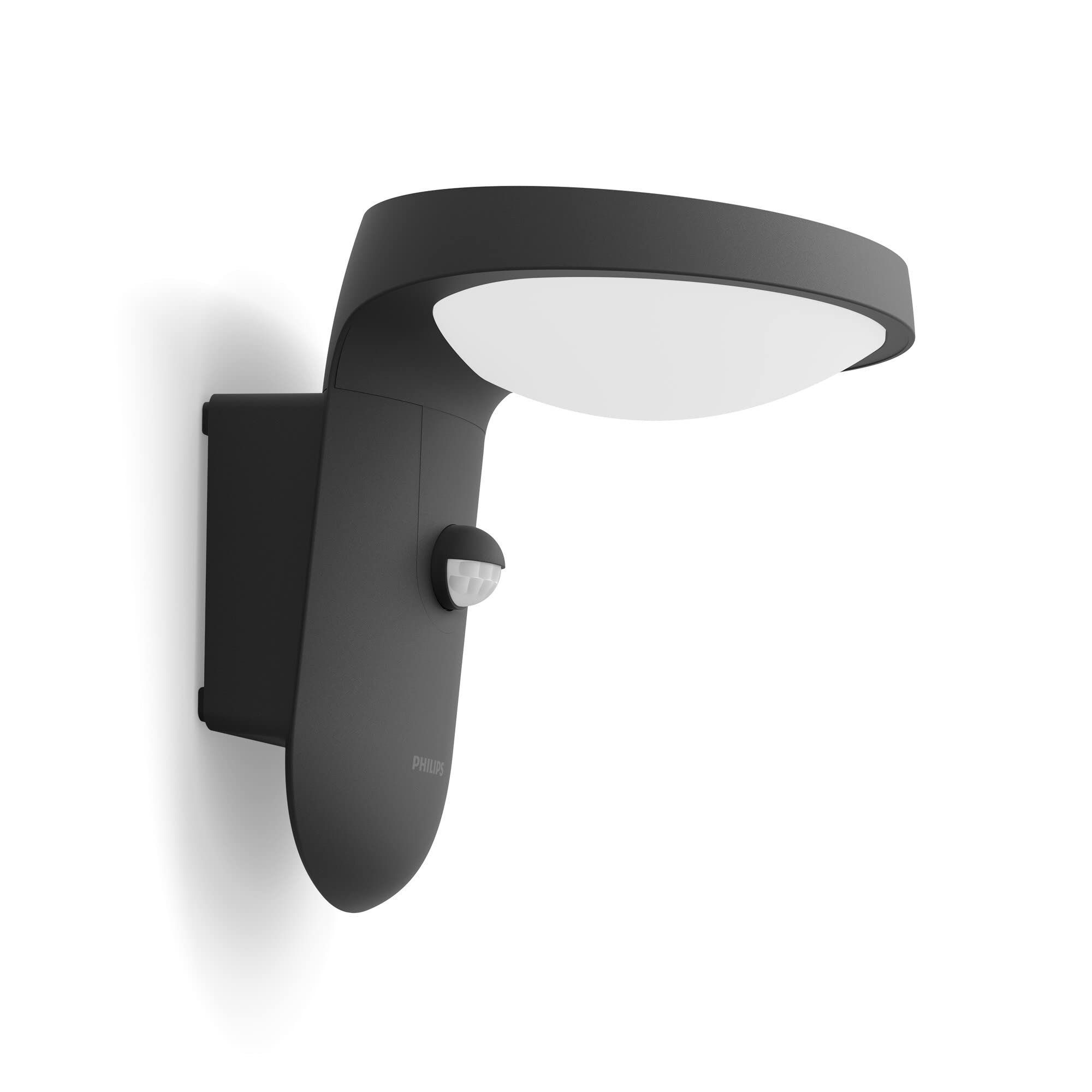 Philips Tyla Outdoor Wall Light (9 W), Weatherproof Outdoor Light with Motion Sensor and Warm White LED Lighting, Anthracite, Warm White