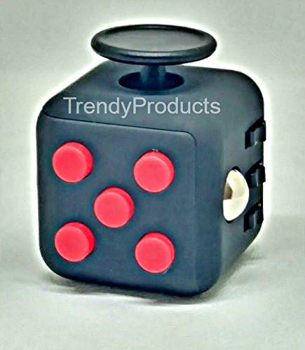 TrendyProducts Spinner + Cube Fidget 2PCS Random Colors Tri Hand Desk Stress EDC Anxiety Relief Toy Autism ADHD Focus Durable Ceramic Bearing Spin Non 3D High Speed (Black Red Cube)