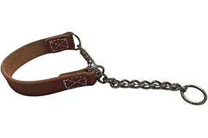 Joel Silverman - Alternative Training Collar - Gentle No-Pull Dog Collar - Leather & Chain Combo for Humane, Low-Neck Control - Trainer-Trusted Leather Dog Collar for All Breeds (Medium 1)