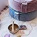 Buckwheat Meditation Cushion Round Zafu Yoga Pillow - Zafu Meditation Cushion Velvet with Zippered Organic Cotton Liner to Add or Remove Hulls | Machine Washable - Free Carry Bag (Celestite Crystal)