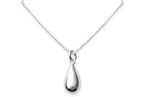 Tiny Sterling Silver High Polish Teardrop Pendant Necklace for Women Teen Girls Casual Minimalist Layering Necklace for Every