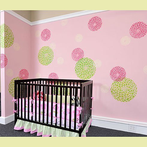 Flower Stencil Zinnia Grande size XSM - Reusable wall stencils better than wall decals