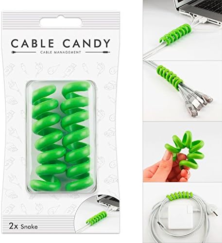 Cord Management & Cable Organizer - Cable Candy - Snake Green