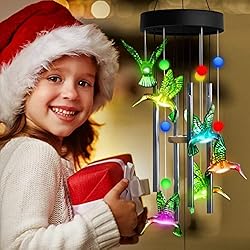Wind Chime, Hummingbird Solar Wind Chimes with