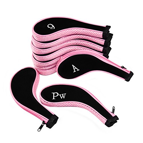 Golf Club Head Covers,Zippered Headcovers for Golf Clubs Iron Covers with Interchangeable Number Tag 10Pcs Aree
