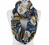 West Virginia Mountaineers Lightweight Infinity Scarf Emblazoned with Geometric Designs, Logos and Colors