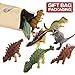 ValeforToy Dinosaur Toys,8 Inch Rubber Dinosaur Set(8 Pack),Food Grade Material TPR Super Stretches,with Gift Bag Learning Card,Zoo World Realistic Dinosaur Figure Squishy Toy for Boy Kid Party Favor