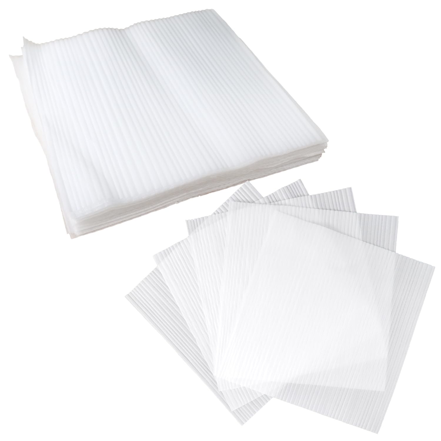 SYF-UN 100PCS 12 x 12 Inches Cushioning Foam Wrap Sheets Moving Supplies Packing Cushion Foam Packing Material for Dishes Plates Glasses Vases Cups, All Purpose Protection, Storage(Ultra Thin 0.5mm)