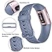 Vancle Pack 4 Silicone Bands Compatible with Fitbit Charge 3 Bands for Women Men, Rose Gold Silver Sport Wristbands for Fitbit Charge 3/Fitbit Charge 3 SE (Blue Gray, Small)