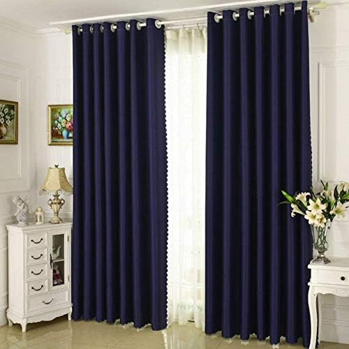 Blackout Curtains Solid Color Thermal Insulated,Readymade Drape Short Curtain For Living Room Bedroom One Slice-130x200cm(51x79inch) A (Color : 350x270cm(138x106inch), Size : A)