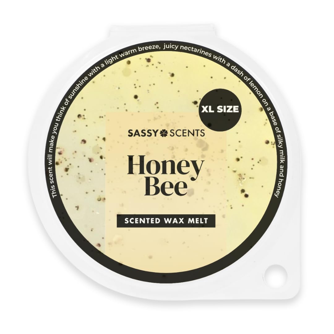 Sassy Scents Honey Bee Wax Melts | Up to 108 Hours Burn Time | Made in the UK | 70g XL