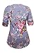 Dokotoo Womens Ladies Split V Neck Floral Print Work Peasant High Low Cotton Floral Flower Print Blouses T Shirts Under 20 Grey X-Large