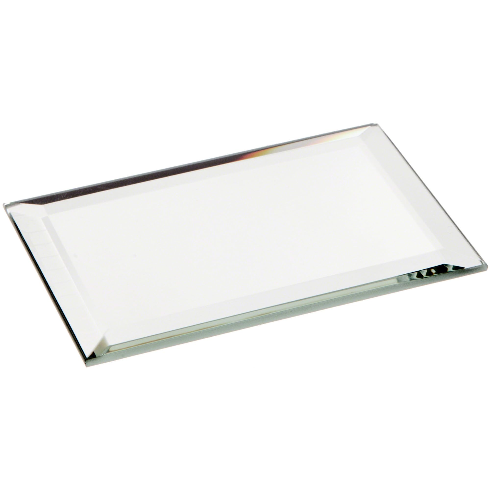 Plymor 2" x 3" Rectangle, 3mm Thick Beveled Glass Mirror, Pack of 6