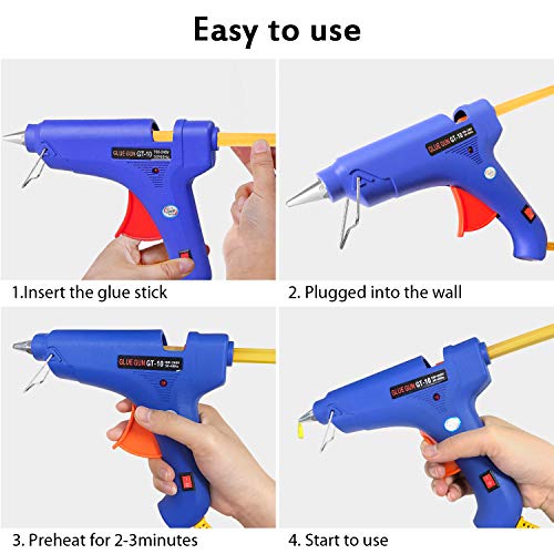 Winsall Hot Glue Gun, 100W Hot Melt Glue Gun with 10pcs Glue Sticks, High Power Heating Glue Gun for DIY, Home Quick Repairs, Dent Repair, Artistic Creation, More - Thumbnail 5