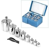Neewer 8 Pieces 1000 Gram Stainless Steel Calibration Weight Set (500g 200g 2x100g 50g 20g 20g 10g) with Case and Tweezers for Digital Jewellery Scale Science Lab Weights Educational & Hobby Weighing Scales Mini Pocket Balance Scale