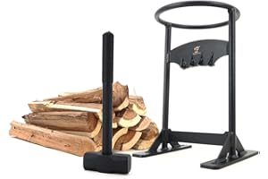 BiggerFire Manual Log Splitter Firewood Kindling Splitter with 4LB Hammer Carry Bag Garden Tool Kit PC-CH