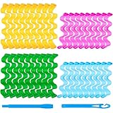 Duufin 36 Pcs Wave Hair Curler Rollers Heatless Water Ripple Curlers Magic Hair Rollers DIY Hair Style Tools Set for Women and Girls (Bonus: 1 Pc Hook)